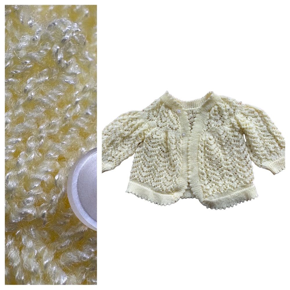 Grammy Made Vintage Yellow Knit Sweater for Baby